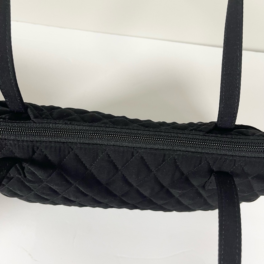 Vera Bradley Black Quilted Shoulder Handbag Tote – Everyday Classic Bag - Picture 4 of 10
